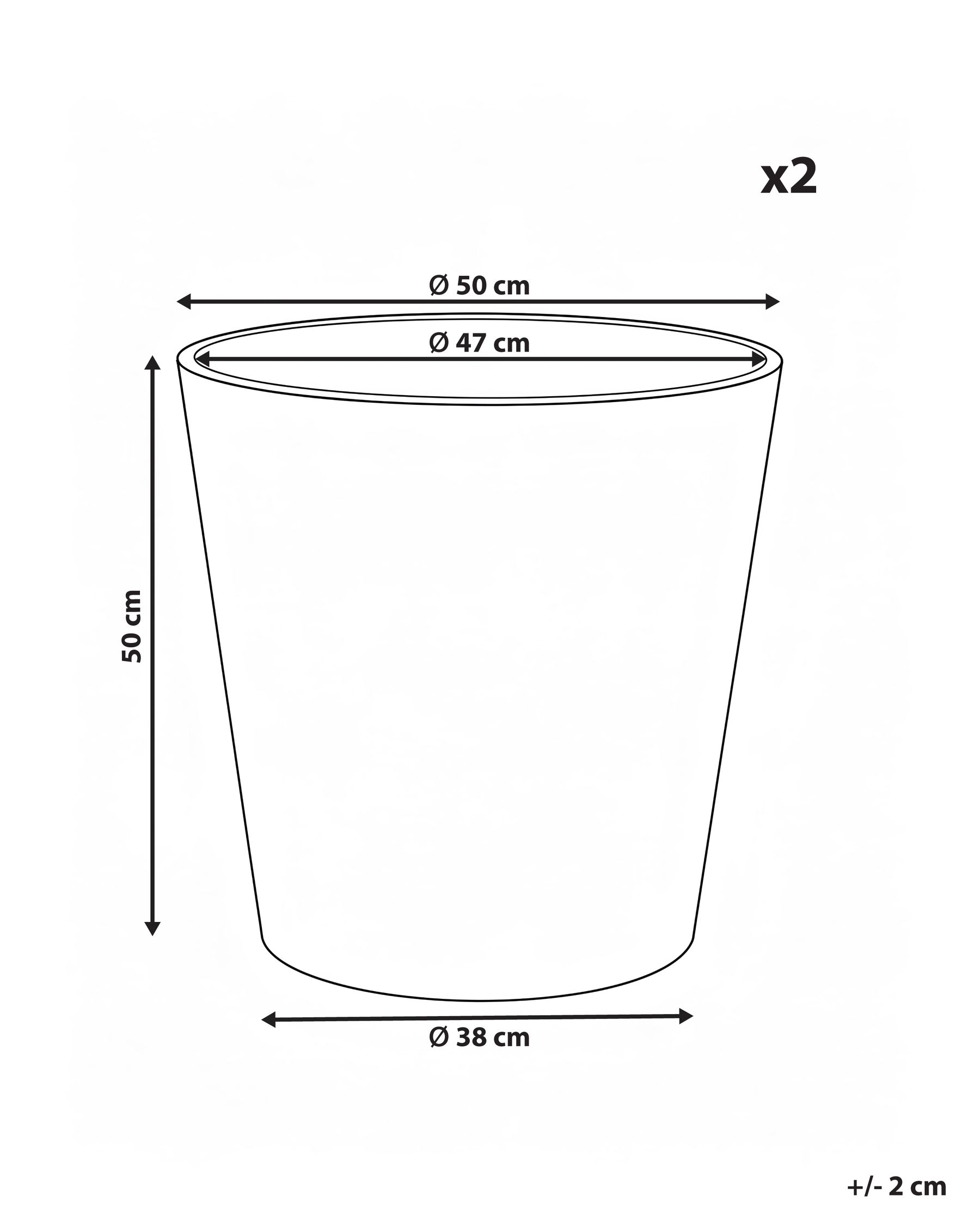 Set of 2 Plant Pots ARMERIA 50 cm White_1123894