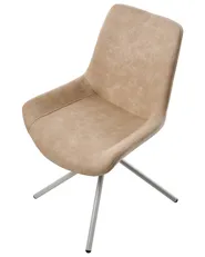 Set of 2 Dining Chairs HAILEY Faux Suede Beige_1077948