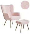 Wingback-tuoli VEJLE rahilla Buklee Pastellipinkki
