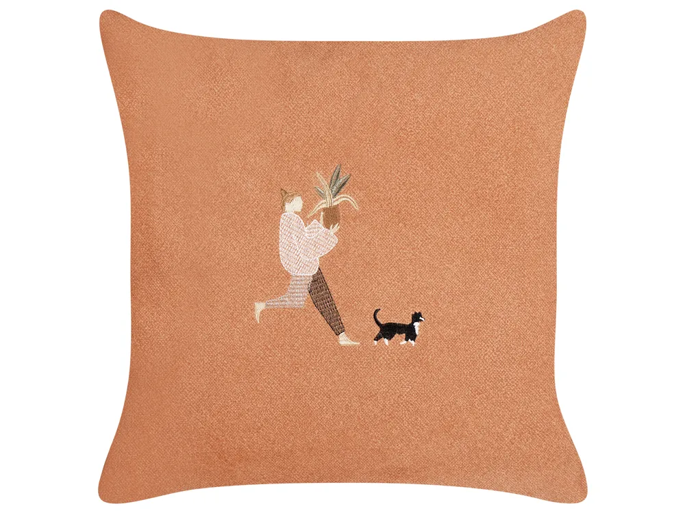 Set med 2 prydnadskuddar MARIGOLD 45 x 45 cm Orange Monokromt_953464