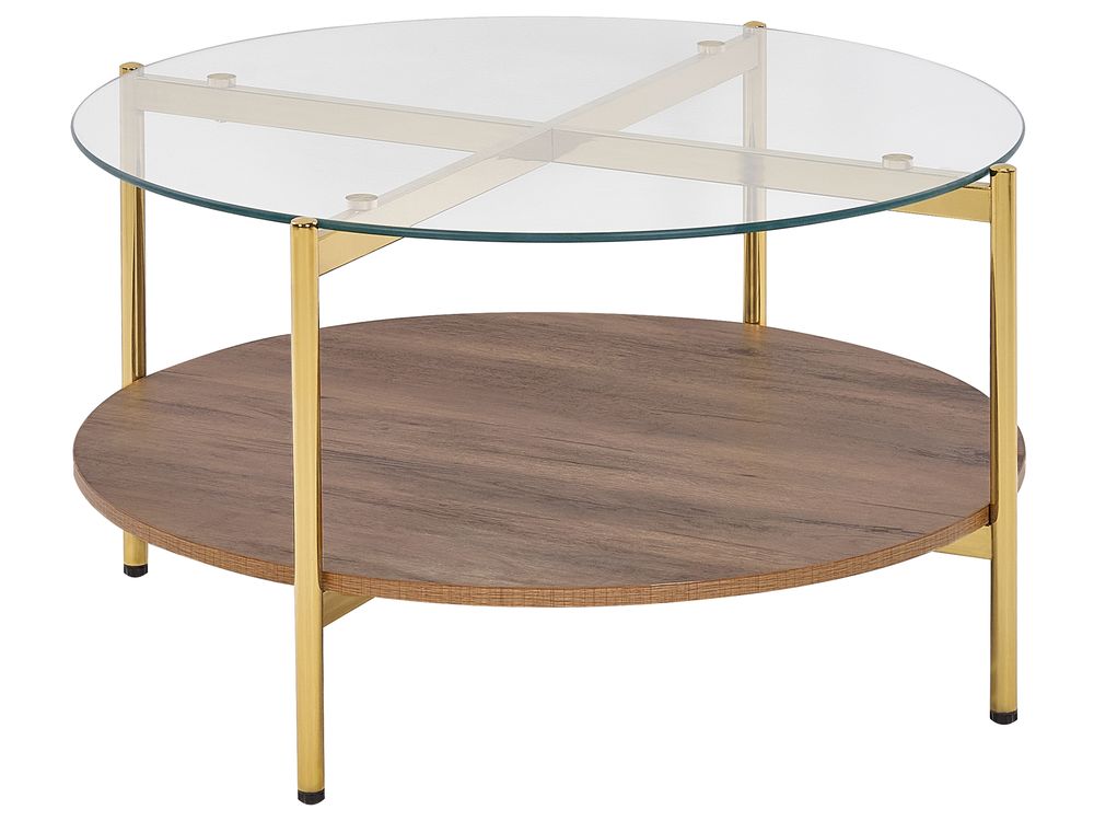 Sofabord LOVELL Herdet glass Gull