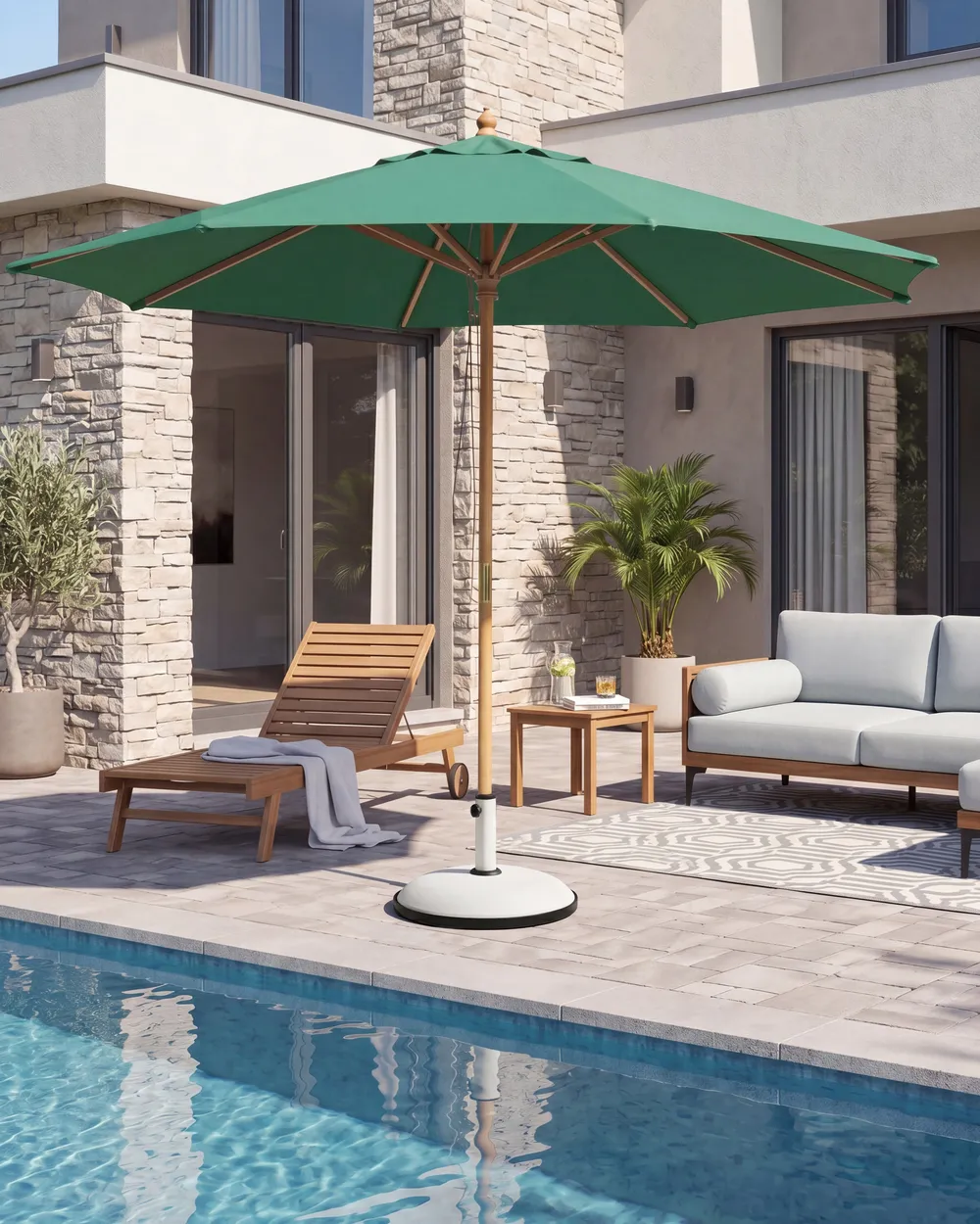Market Parasol 270 cm TOSCANA Green