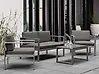 Garden Lounge Set with Table 4 Seater SALERNO Metal Dark Grey