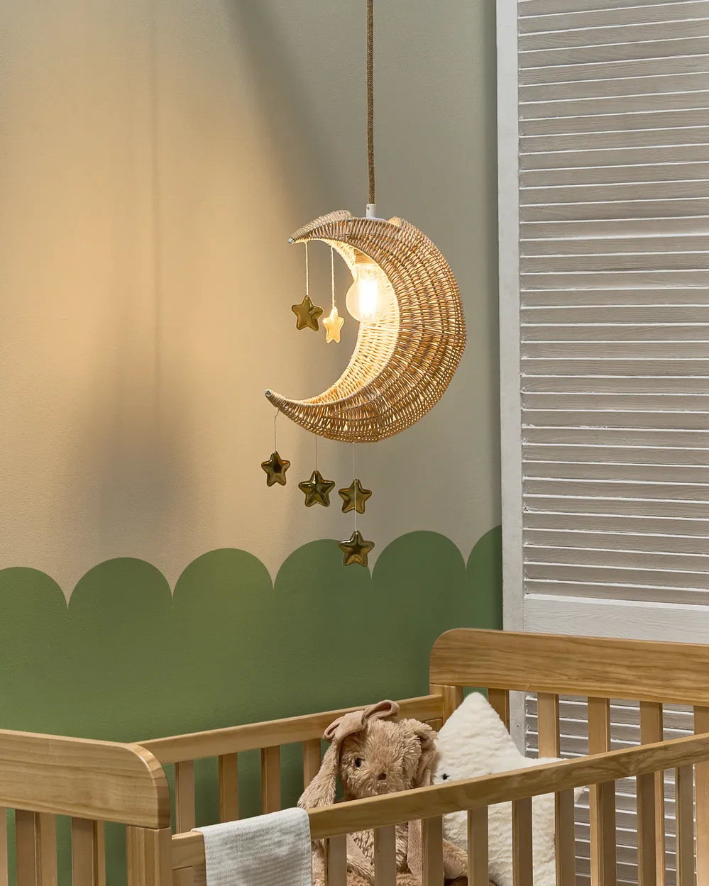 Pendant Lamp Moon ORCHON Rattan Natural