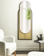 Wall Mirror NEVERS 53 cm 143 cm PE Rattan Natural_892117