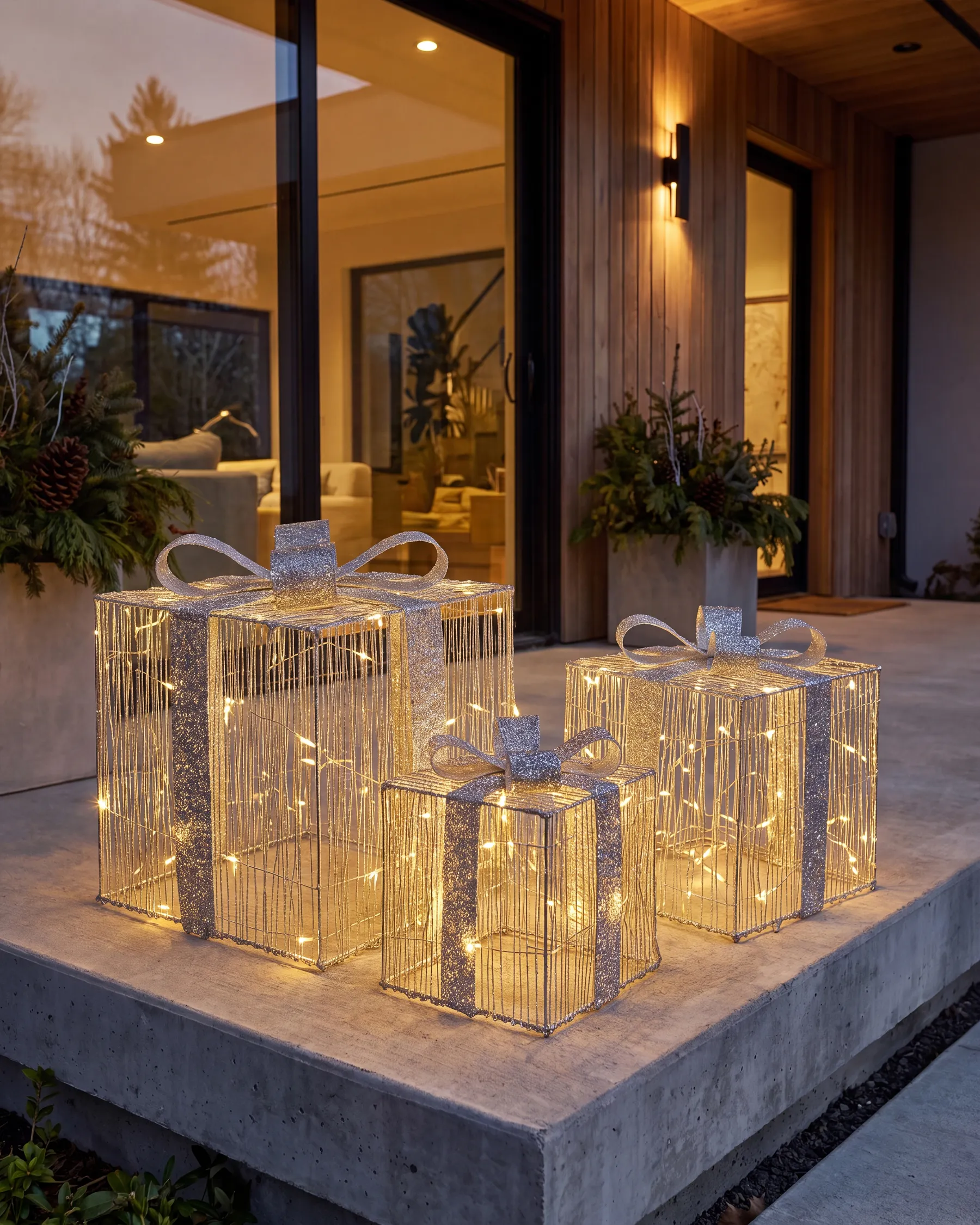 Utomhusdekoration LED ARNES 25/20/15 cm Julklappar Silver_1082165