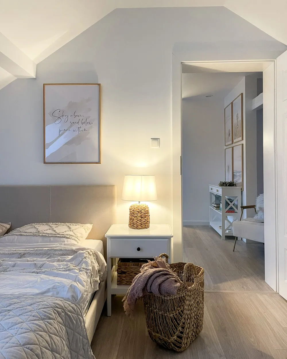 Bed Fabric ALBI 180 x 200 cm (EU Super King) Beige_983166