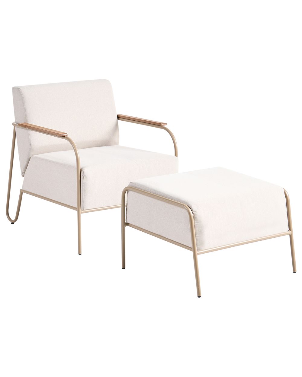 Garden Chair NIMIS with Ottoman Light Beige