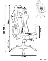 Kontorsstol GAMER Konstläder Mörkblå_738292