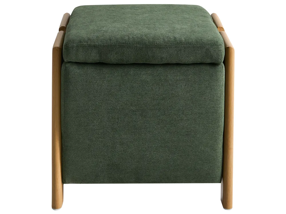 Storage Pouffe EDLAND Fabric 45 cm Green_1038220