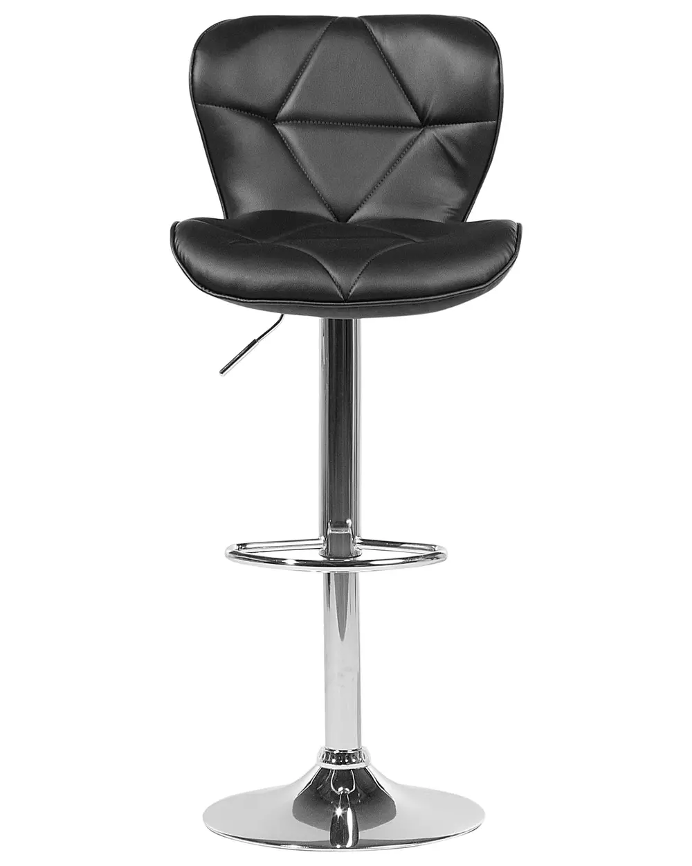 Set of 2 Bar Chairs VALETTA Swivel Faux Leather Black_782046
