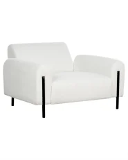 Fåtölj ASKIM Bouclé Vit_918527