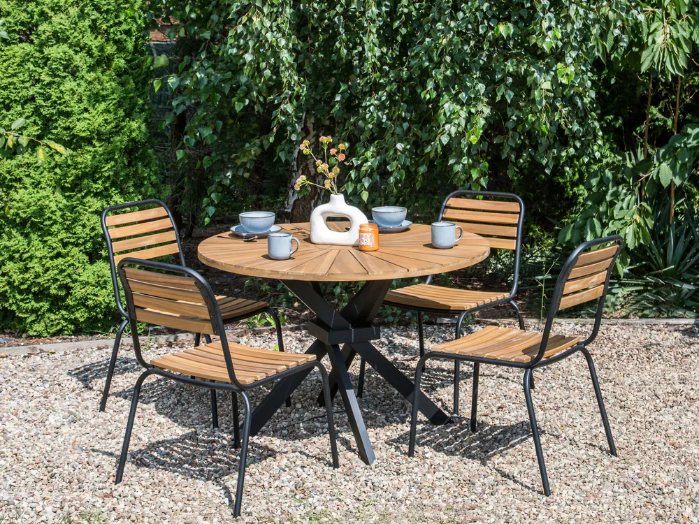Garden Dining Table CISSONE 110 cm 110 cm Acacia Wood Brown