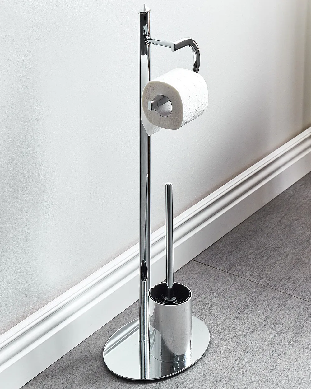 Toilet Roll and Brush Holder SARTO Metal Silver_1155698