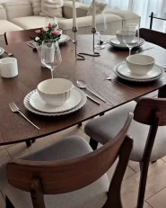 Set med 2 matstolar HOLLY Trä Brun/ Beige_997880