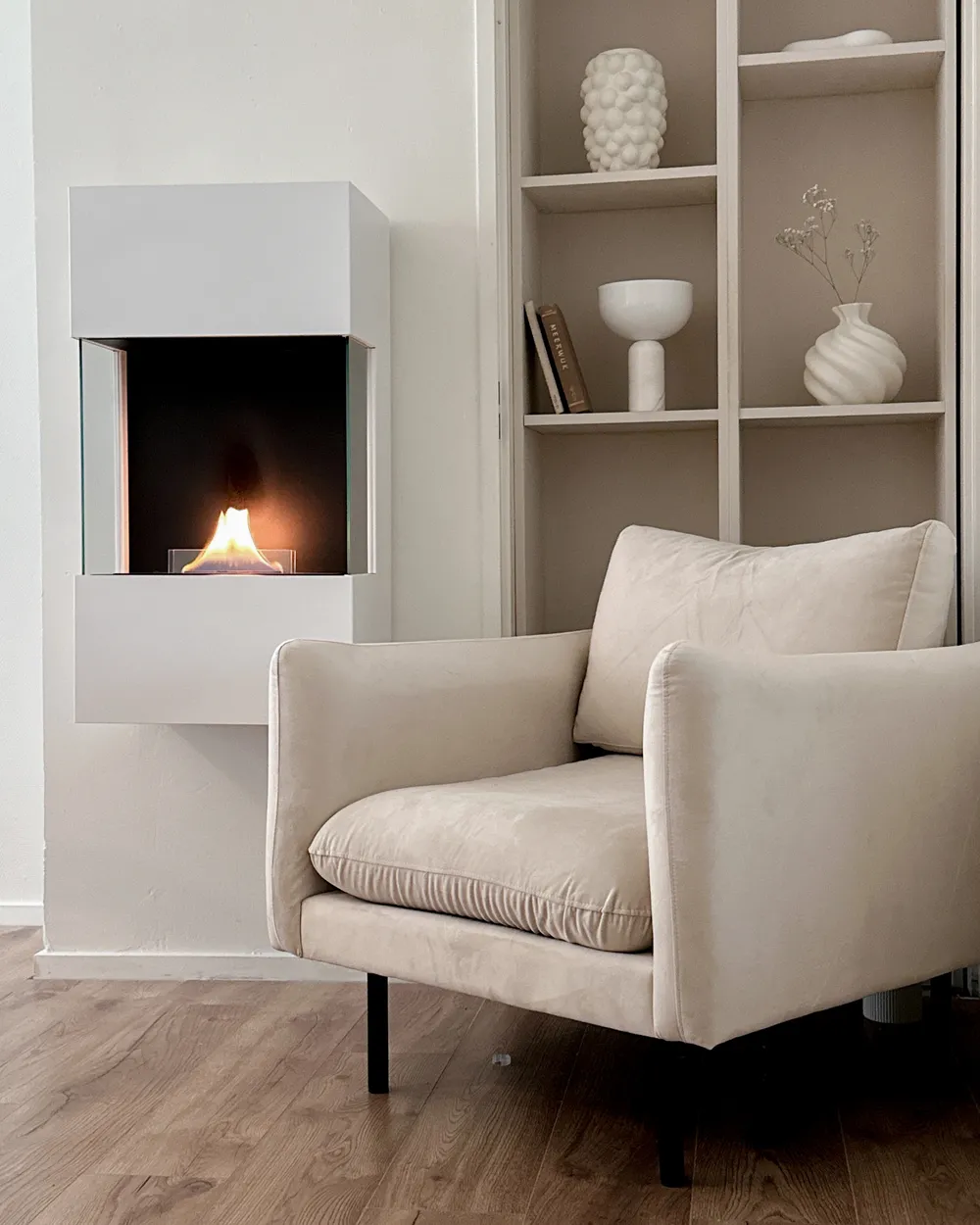 Armchair VINTERBRO Velvet Light Beige_953250