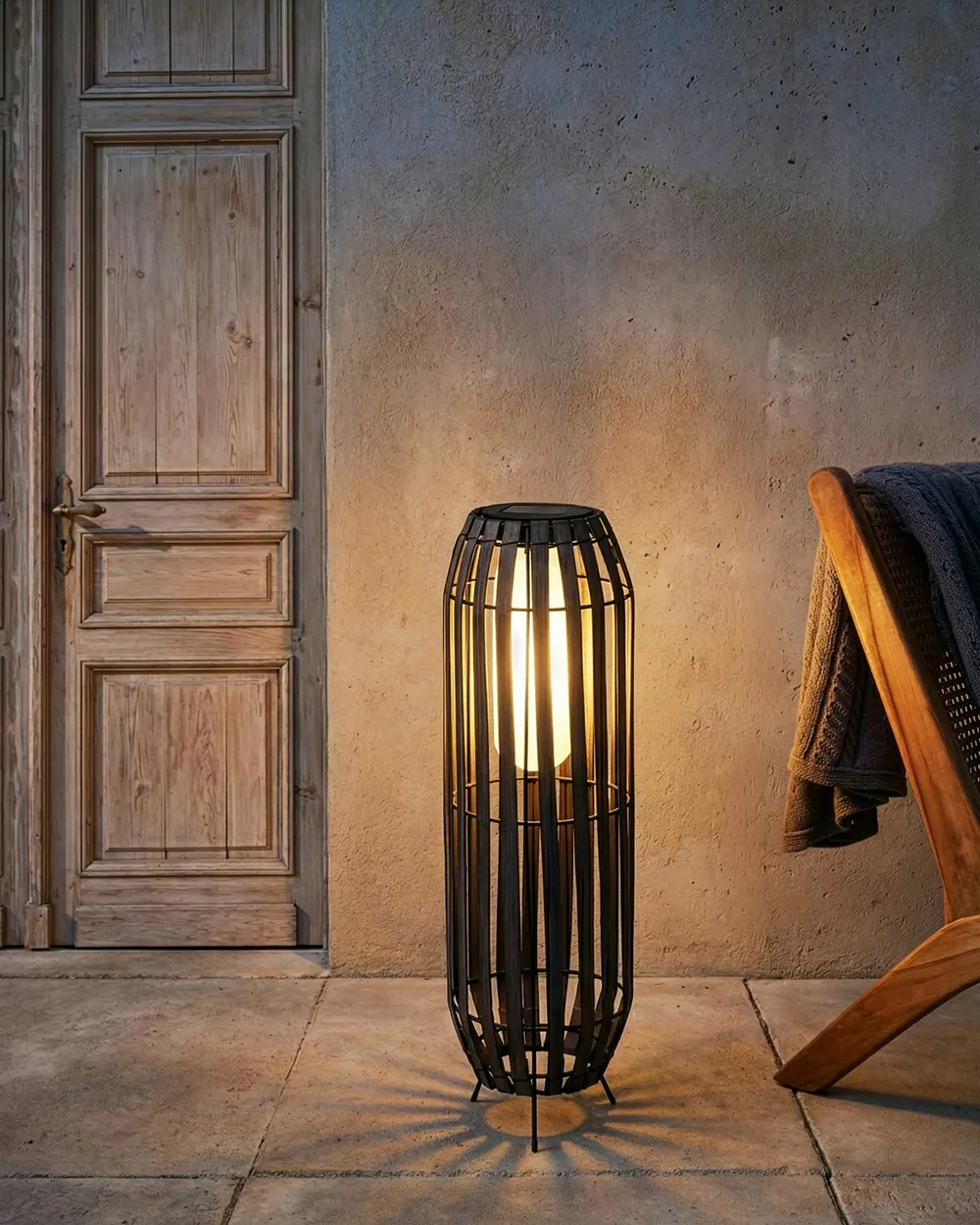 Solar Powered Lantern MUZIZI 69 cm Dark Brown