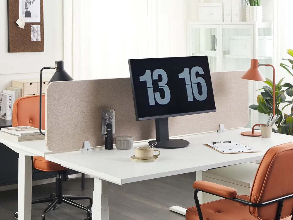Desk Screen WALLY 160 x 40 cm Beige
