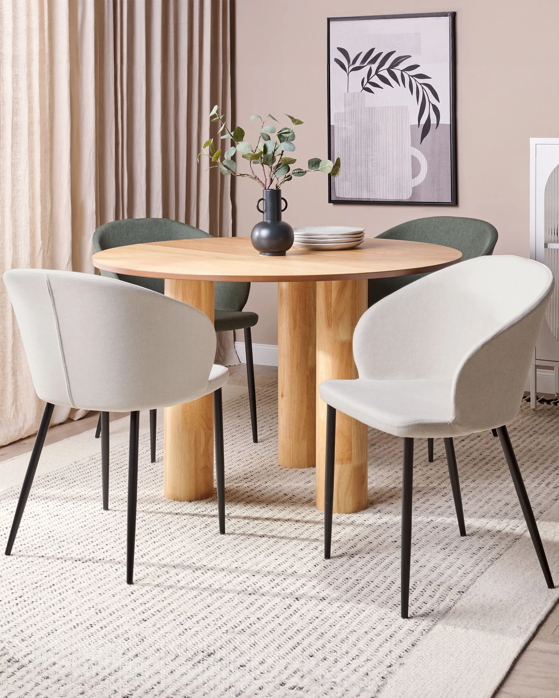Set of 2 Dining Chairs MASON Light Beige_883546