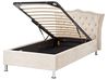 Ottoman Bed METZ Velvet Beige 90 x 200 cm (EU Single)