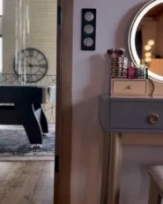 Dressing Table with Mirror and Stool FEDRY LED Grey_982694
