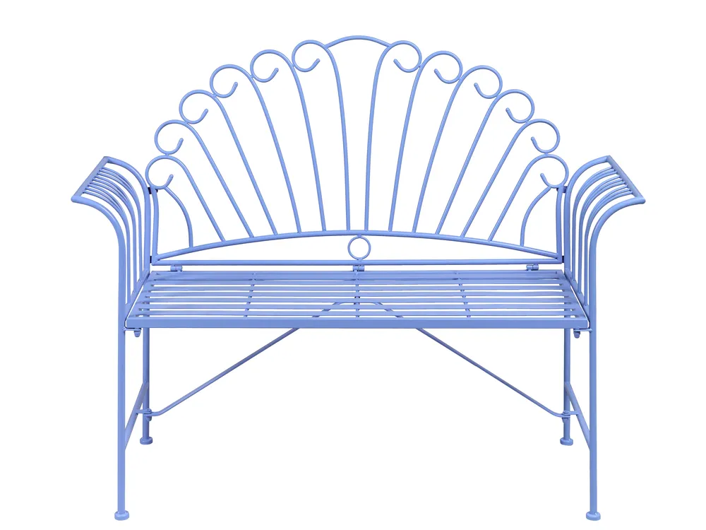 Garden Bench CAVINIA 125 cm Metal Light Blue