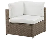 Garden Corner Sofa with Table 6 Seater BELVEDERE PE Rattan White_777784