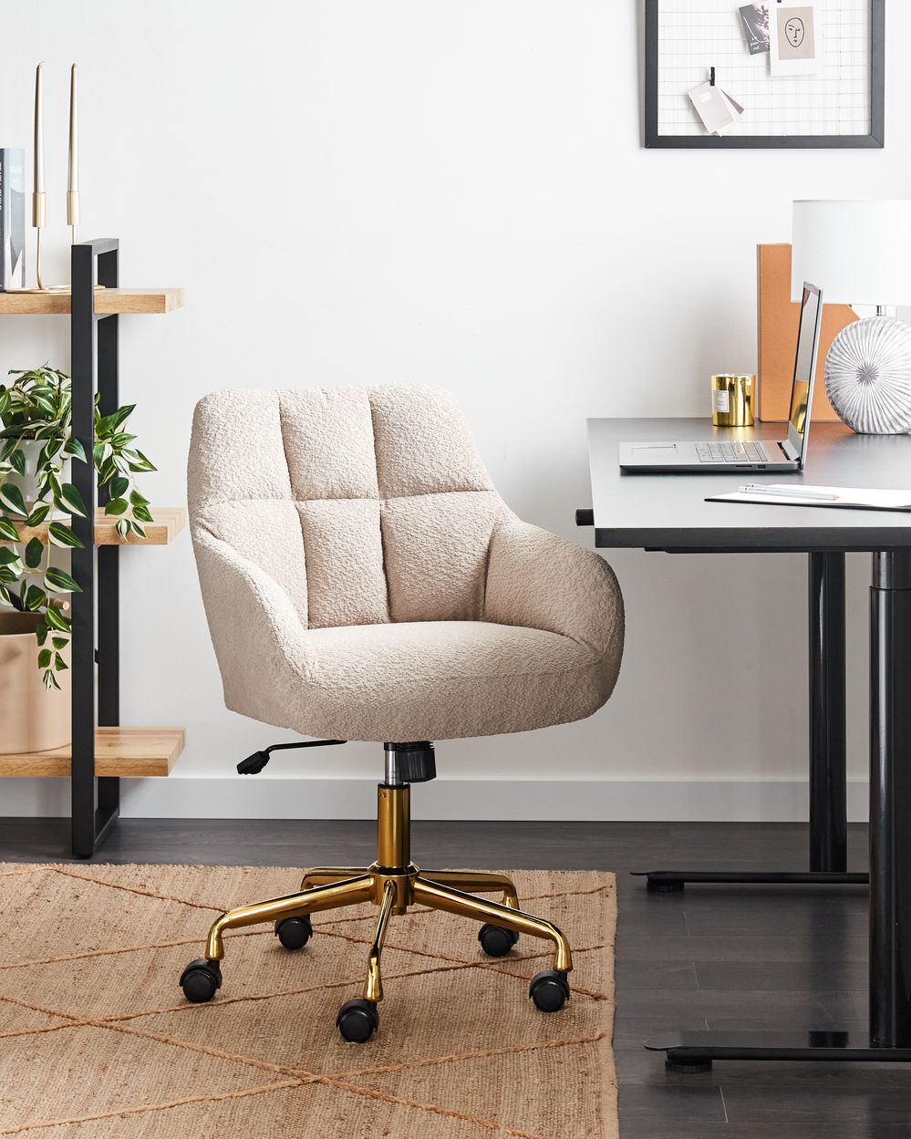 Desk Chair PALMDALE Boucle Beige