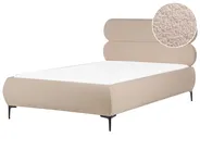 Bed Boucle LESSAY 120 x 200 cm (EU Small Double) Taupe_1125030