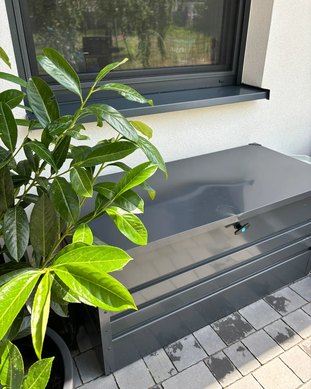 Förvaringslåda CEBROSA 132 cm 62 cm Metall Grå_977560