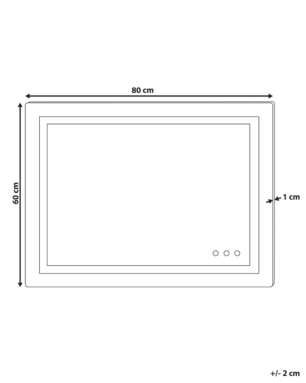 Kylpyhuoneen LED-peili PRENOIS 80 cm 60 cm Hopea_932292