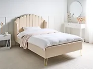 Säng med lamellram Bouclé AMBILLOU 120 x 200 cm Beige_1184902