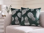 Koristetyynysetti 2 kpl ASTILBE 45 x 45 cm Sametti Tummanvihreä Kasvikuvio_1187355