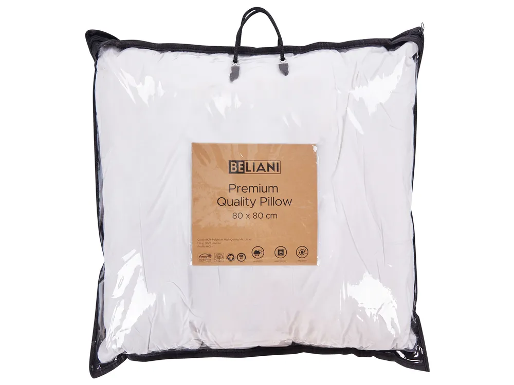Bed Pillow PELISTER Low 80 x 80 cm Microfibre White_870383