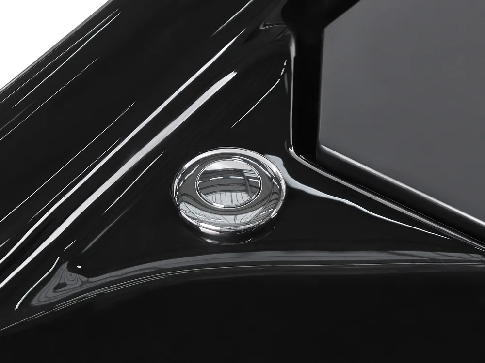 Corner Hot Tub with LED CUYABENO 2110 x 1500 mm Black_1033713