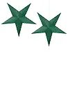 Set of 2 Hanging Decorations LED MOTTI 60 cm Star Emerald Green