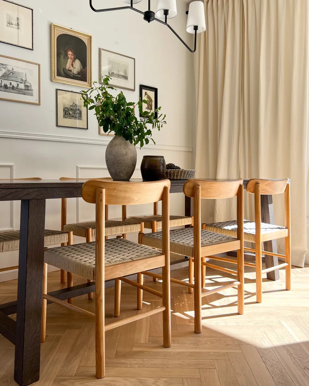 Set med 2 matstolar EAGAN Trä Ljusbrun/ Beige_1005573