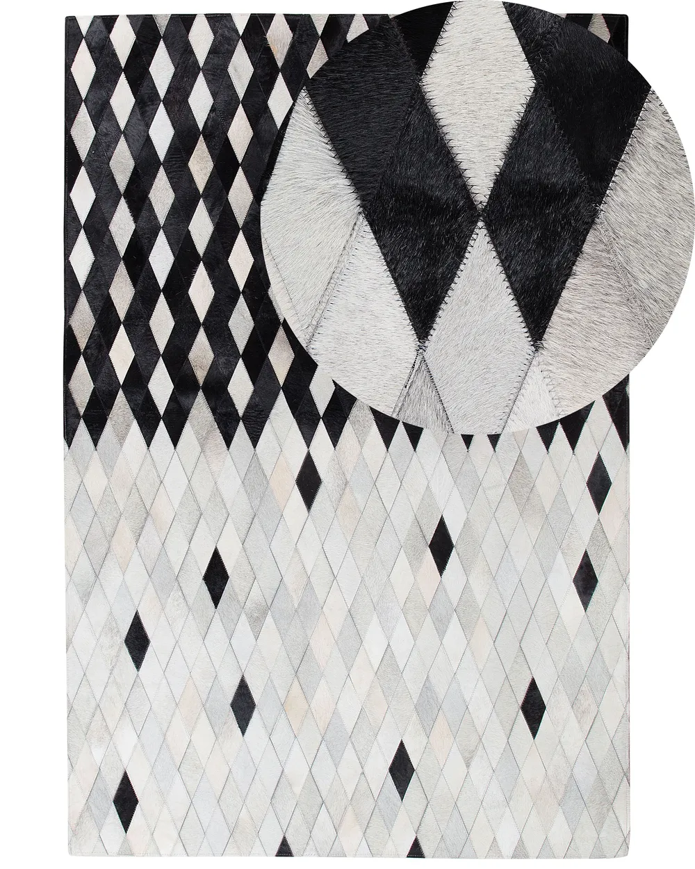 Rug MALDAN Black 140 x 200 cm Leather