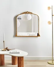 Väggspegel LIVRY 71 cm 71 cm Metall Guld_900149
