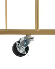 Coat Stand LOUMARIN with Shelf with Wheels Gold_1085011