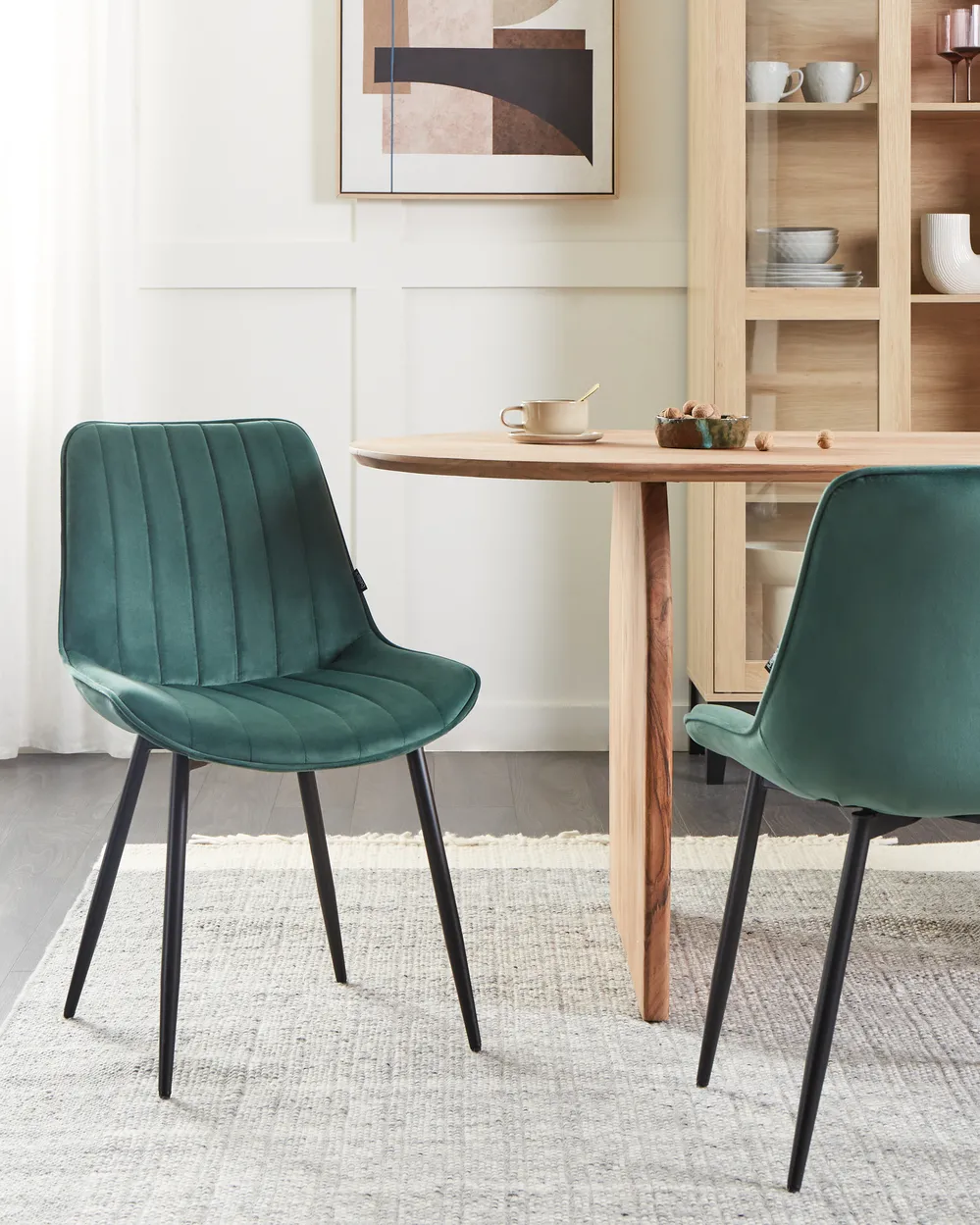 Set of 2 Dining Chairs DUBROVNIK Velvet Emerald Green
