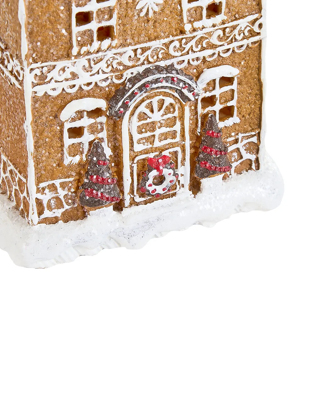 Set med 3 juldekorationer LED RIMPI 21/25/26 cm Hus Brun_1175170