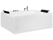 Kulmaporeamme LED-valolla SALAMANCA 183 x 142 cm Valkoinen_761823