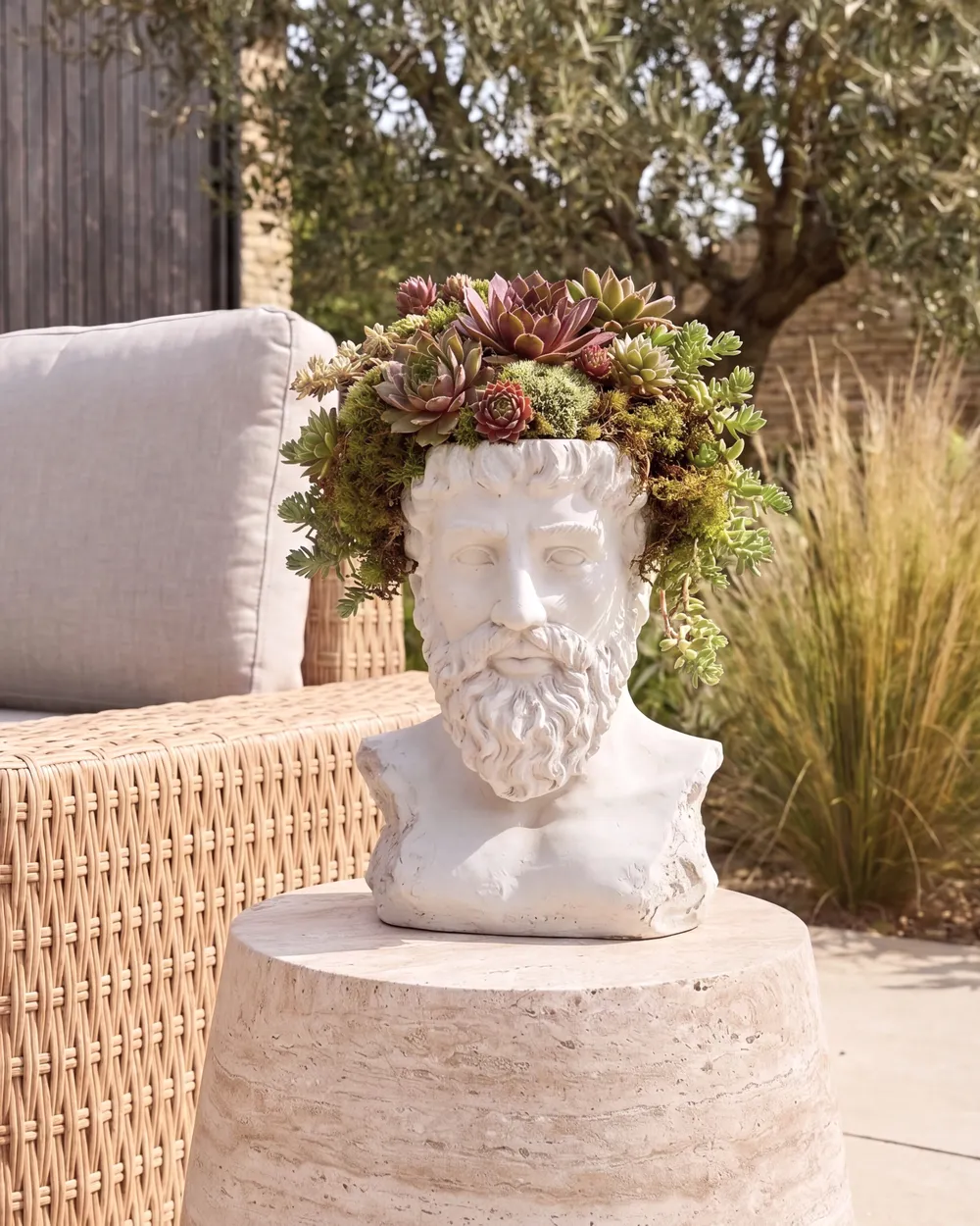Plant Pot Bust FULMINE 35 cm White