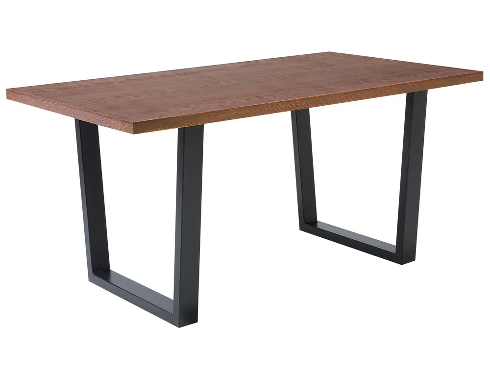 Dining Table AUSTIN Dark Walnut 160 cm 90 cm