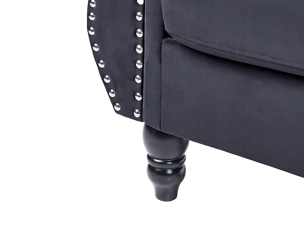 Sofa 2 Seater SKIEN Velvet Black_1171199