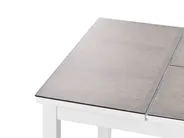 Garden Corner Sofa with Table 5 Seater MESSINA Metal Sand Beige Left Hand_932089