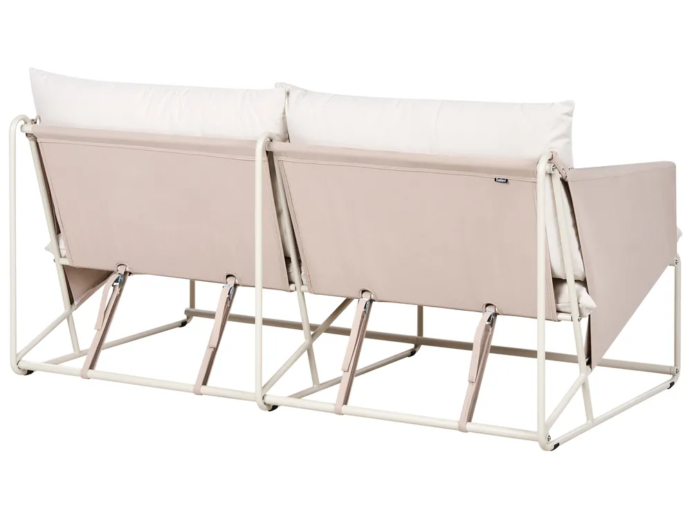 Garden Sofa Set 3 Seater PONTE Metal Light Beige_1013371