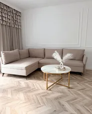 Hörnbäddsoffa KOGE med förvaring Beige Högervänd_1161845
