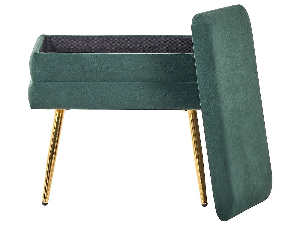 Upholstered Storage Bench ODESSA Velvet Dark Green_1188391